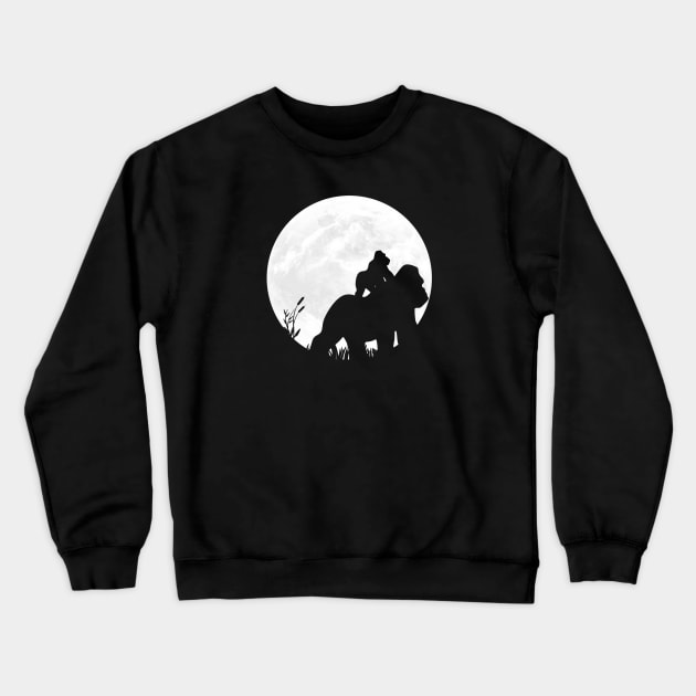 Gorillar and Its Youngling in Full Moon Crewneck Sweatshirt by ChapDemo